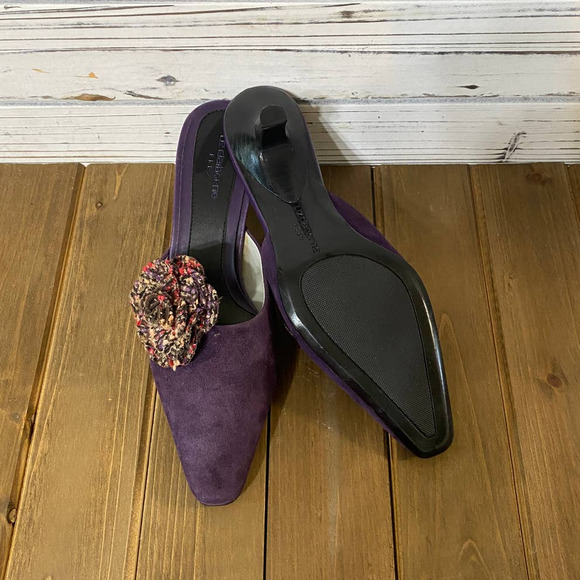 Liz Claiborne Leather Suede Mules Size 6 - Picture 3 of 5